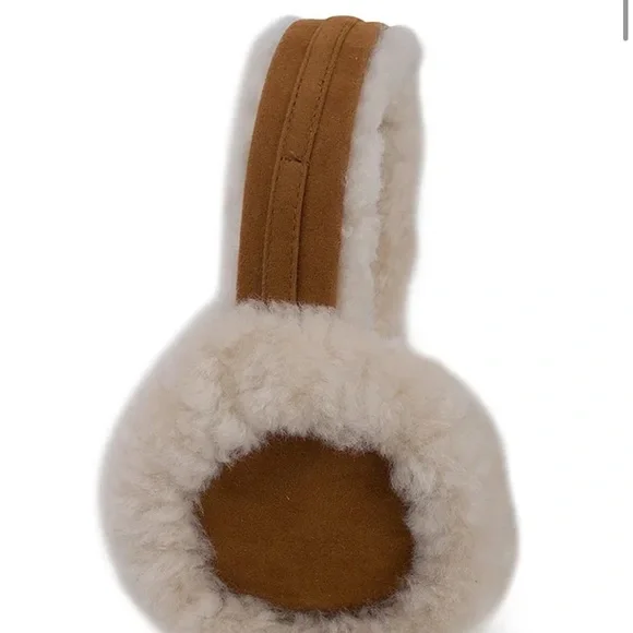 *** Reserved*** UGG Chestnut Real Shearling Suede Earmuffs NWT - Picture 7 of 9